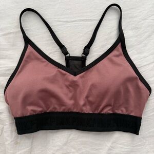 PINK Victoria's Secret Mauve and Black Sports Bra